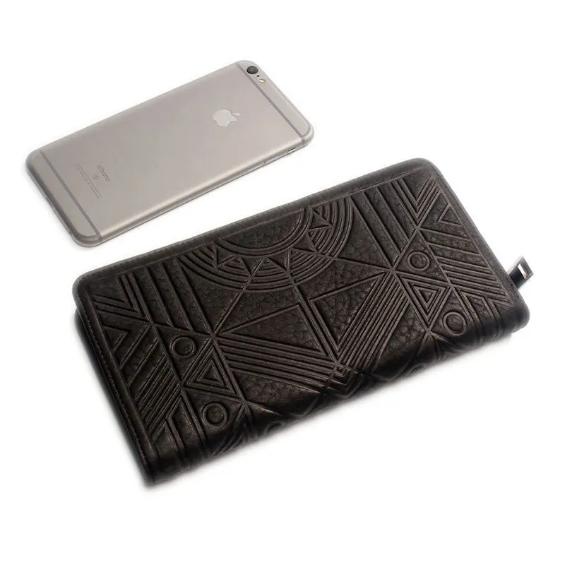Vintage LEATHER Womens Long Wallet Fashion Zipper Long Wallets FOR Women