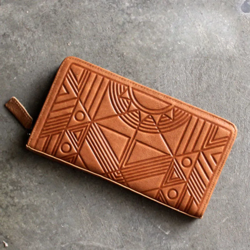 Vintage LEATHER Womens Long Wallet Fashion Zipper Long Wallets FOR Women