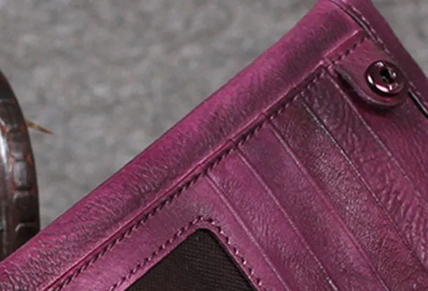 Vintage Leather Womens Wallet Long Wallet Vintage Wallet Purse For Women
