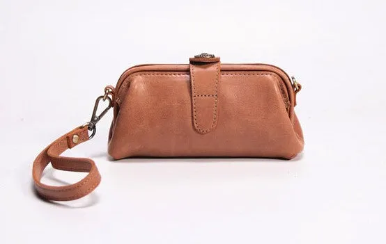 Vintage LEATHER Womens Wristlet Bag Change Long Wallet FOR Women
