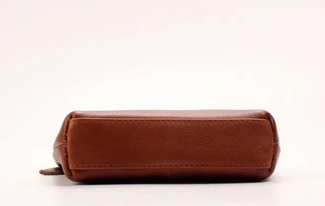 Vintage LEATHER Womens Zipper Wallet Change Wallet Makeup Pouches FOR Women