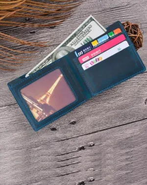 Vintage Mens Brown Leather's Bifold Small Wallet Black billfold Front Pocket Wallet For Men
