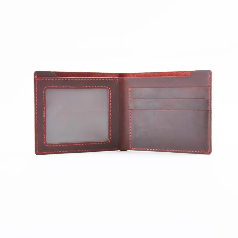 Vintage Mens Brown Leather's Bifold Small Wallet Black billfold Front Pocket Wallet For Men