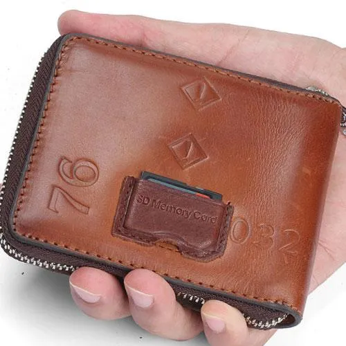 Vintage Mens Cool Small Leather Wallets Men billfold Wallets Bifold for Men