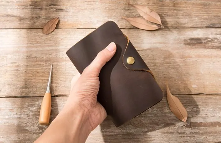 Vintage Slim long Wallets Leather Mens Coffee Wallet Long Wallet for Men