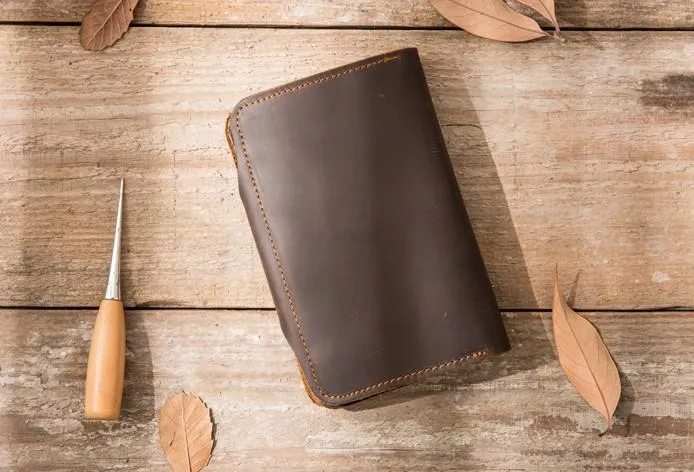 Vintage Slim long Wallets Leather Mens Coffee Wallet Long Wallet for Men