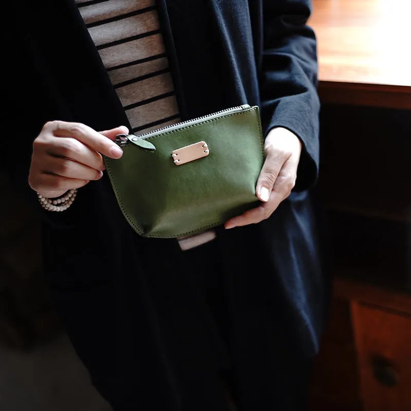 Vintage Tan Leather Zipper Wallet Womens Zip Around Wallets Tan Ladies Zipper Clutch Wallet for Women