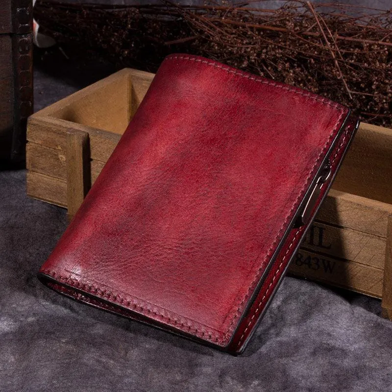 Vintage Womens Blue Small Leather Wallet Bifold billfold Wallet Womens Purse for Ladies