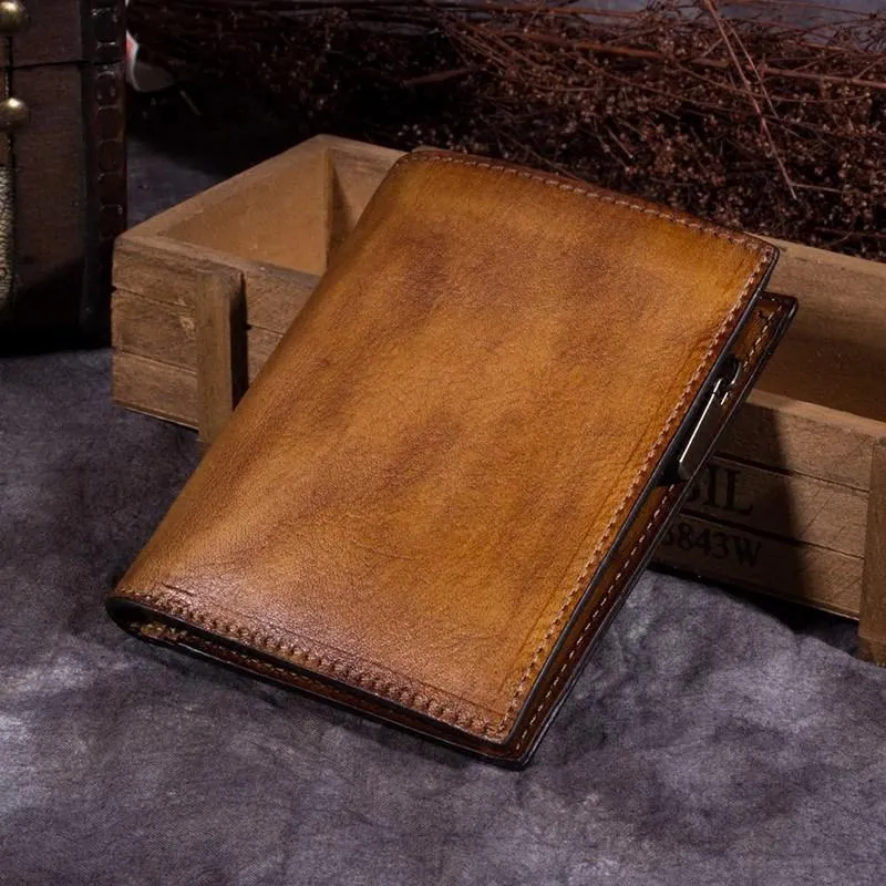 Vintage Womens Blue Small Leather Wallet Bifold billfold Wallet Womens Purse for Ladies