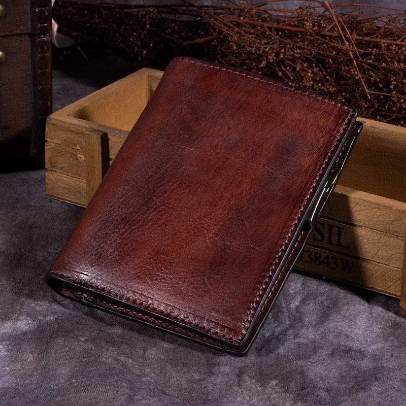 Vintage Womens Blue Small Leather Wallet Bifold billfold Wallet Womens Purse for Ladies