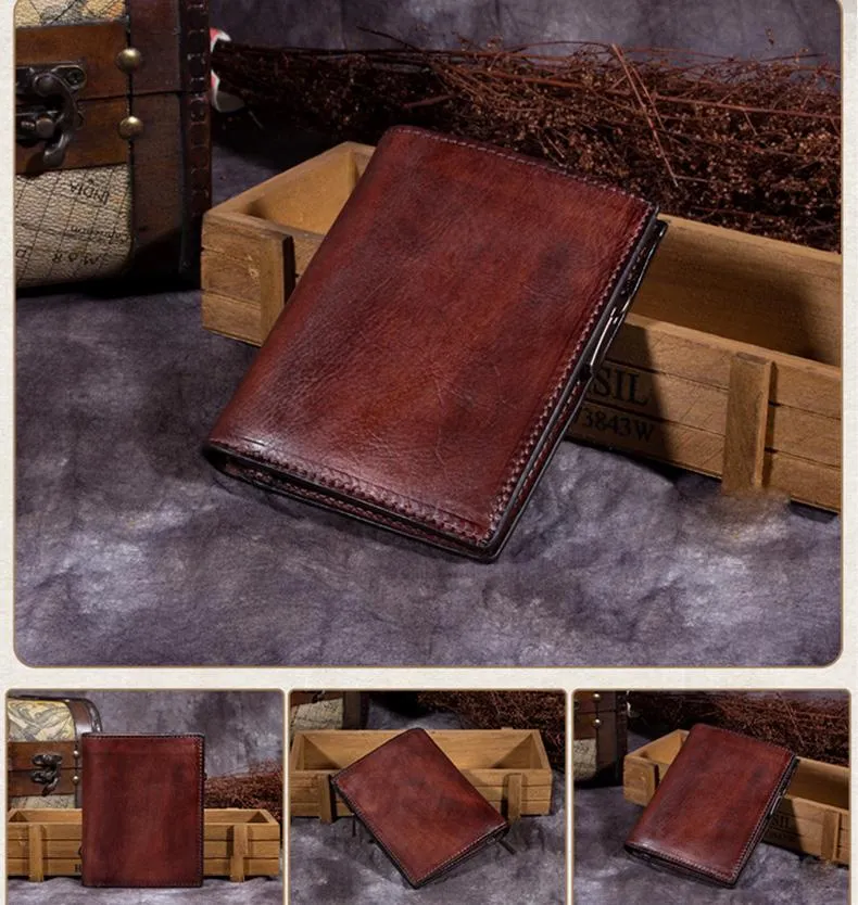 Vintage Womens Blue Small Leather Wallet Bifold billfold Wallet Womens Purse for Ladies