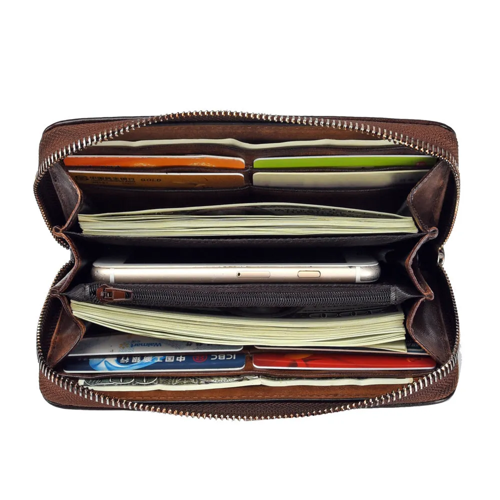 Womens Peony Flower Black Leather Wristlet Wallet Zip Around Wallets Floral Ladies Zipper Clutch Wallet for Women