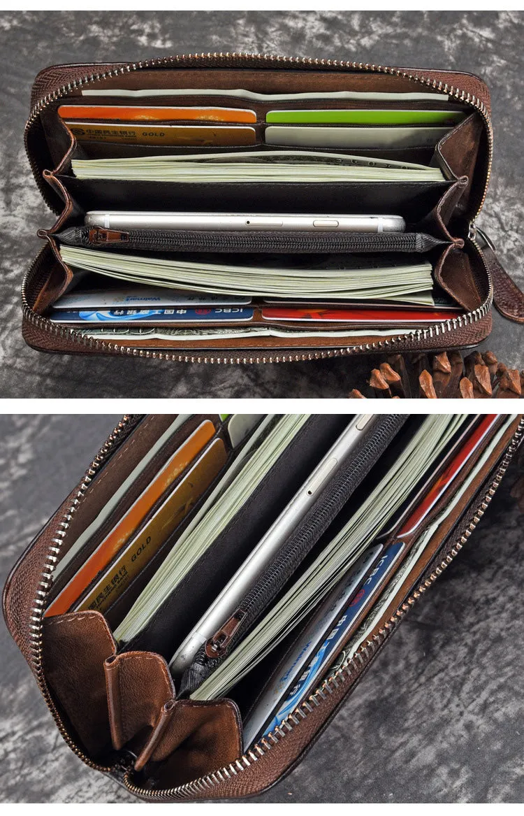 Womens Peony Flower Black Leather Wristlet Wallet Zip Around Wallets Floral Ladies Zipper Clutch Wallet for Women