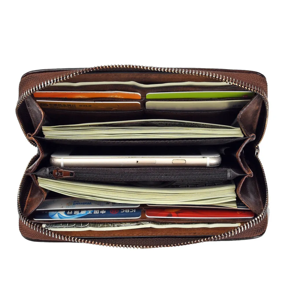 Womens Rose Flower Leather Zip Around Wallet Wristlet Wallet Flower Ladies Zipper Clutch Wallet for Women